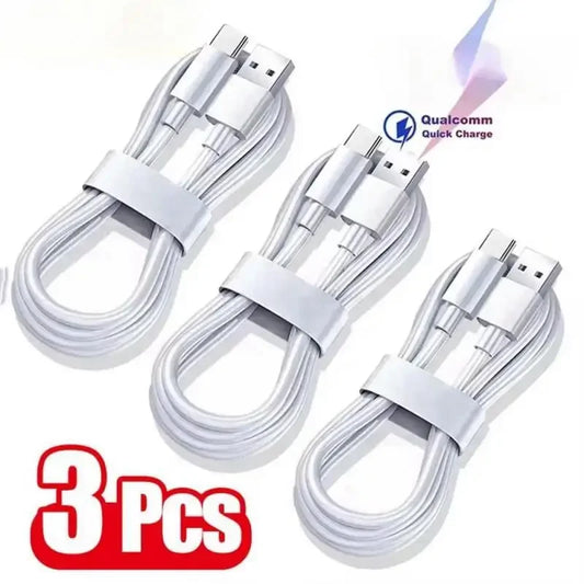 3PCS  Type C Super Fast Charging Cable Data Cord For Samsung Huawei